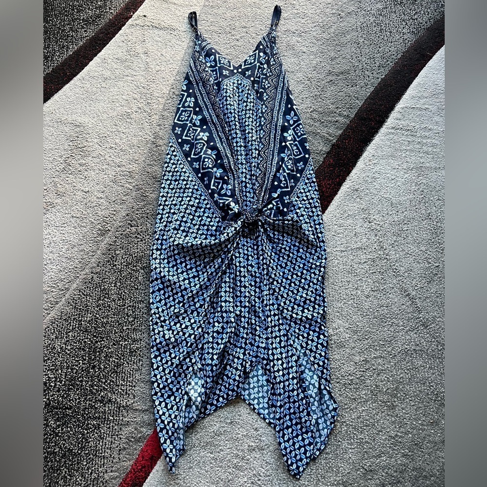 Tommy Bahama Knot Front Blue Slip Dress